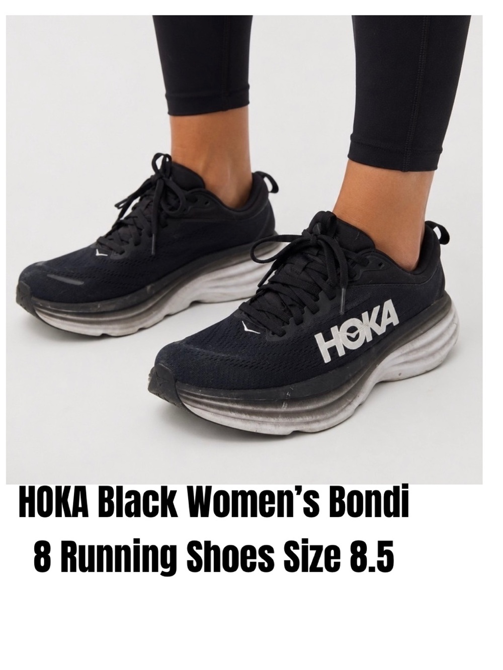 Hoka Women's Bondi Running Sneakers - Black Size 8.5